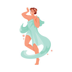 Man Apollo Ancient Greek God and Deity as Figure from Mythology Vector Illustration