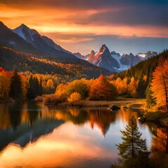 Fototapeta premium sunset in the mountains