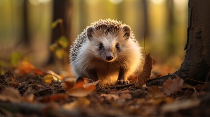 A breathtaking shot of a Hedgehog his natural habitat, showcasing his majestic beauty and strength.