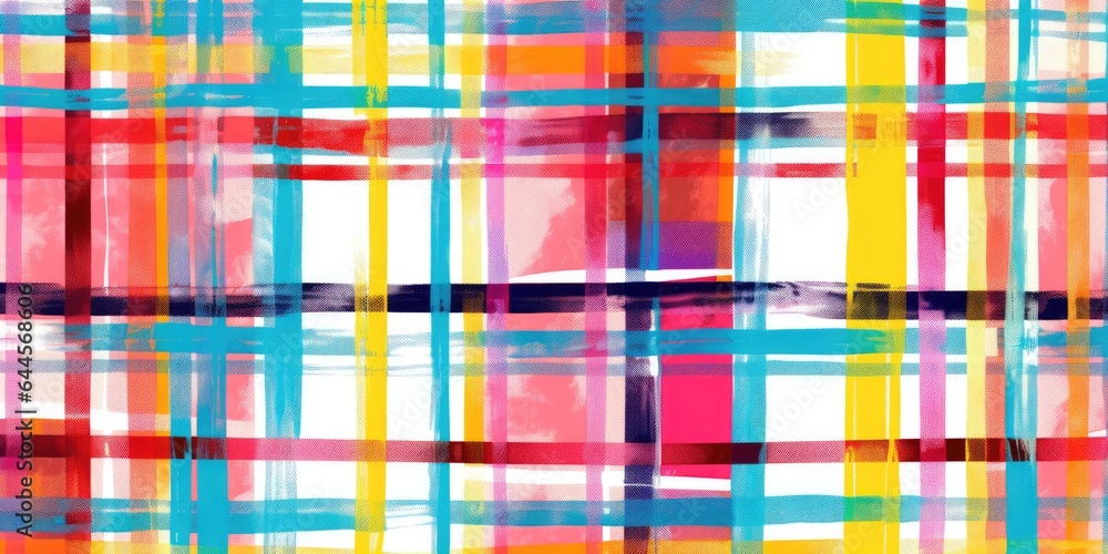 Poster a colorful plaid pattern generative ai