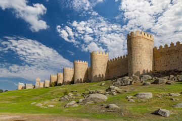 Fototapeta na wymiar Medieval Walls in Avila, UNESCO site, Castile and Leon, Spain