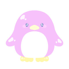 ゆるかわいいピンクペンギン♪PNG