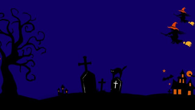 Halloween background templet video with dark purple theme