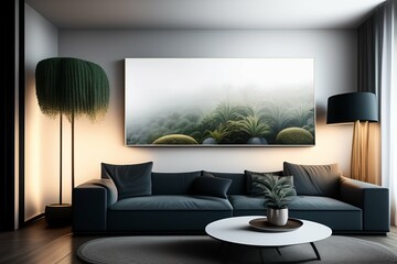 Modern living room interior design AI Generative