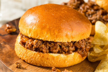Homemade BBQ Sloppy Joe Sandwich