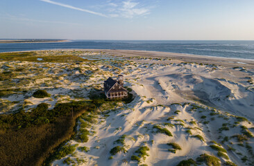 Oregon Inlet Life Saving Station on the North Carolina Outer Banks coast Cape Hatteras National...