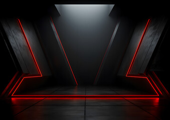 Modern Futuristic Red Neon Lights Background