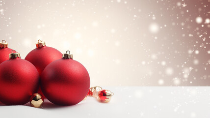 Fototapeta premium Christmas Elegance.Nordic Christmas.Christmas Serenity.Modern Christmas.Christmas elements with generous copyspace.Festive cheer with a lot of blank space.Whitespace.