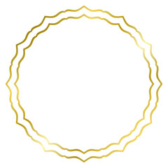Golden frame with ornament isolated on white. Vector