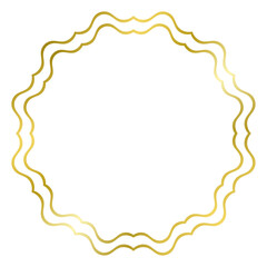Golden frame with ornament isolated on white. Vector