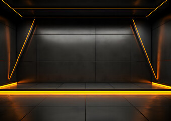 Modern Futuristic Yellow Neon Lights Background