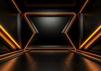 Modern Futuristic Yellow Neon Lights Background