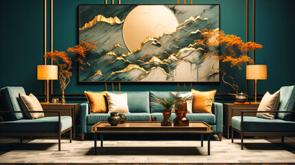 Feng shui-inspired living room arrangement