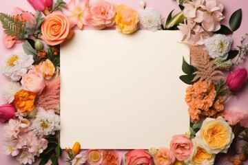 Naklejka na ściany i meble Copy space clipboard with dreamy flowers