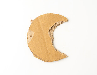 Cardboard Moon, Crescent Moon Made of Carton Piece