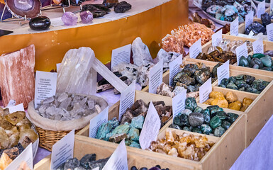 Gemstone and crystal stand at art fair