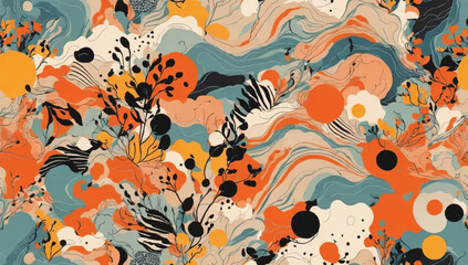 Abstract summer artistic illustration pattern. Creative collage contemporary seamless pattern