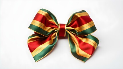 Multicolor Gift Ribbon with a Bow on a white Background. Festive Template for Holidays and Celebrations
