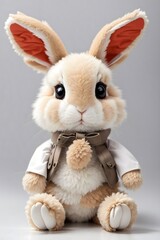 Fototapeta premium white rabbit with bow