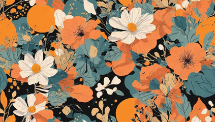 Abstract summer artistic illustration pattern. Creative collage contemporary seamless pattern