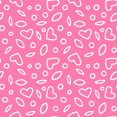 Colored vector pattern of oz hearts on pink background
