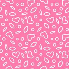 Colored vector pattern of oz hearts on pink background
