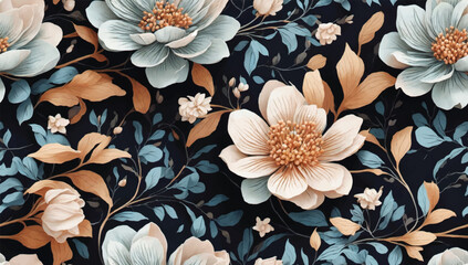 Beautiful trendy flower pattern. Small flowers. Fashionable template for design