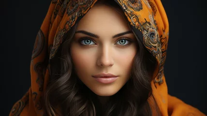 Foto op Plexiglas beautiful woman with blue eyes in arabic style © S...