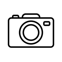 Photo camera, shooting on camera line sign. Make photography symbol. Vector icon