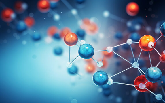 Science background with molecule or atom, abstract structure for science or medical