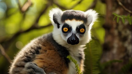 Fototapeta premium A breathtaking shot of a Lemur his natural habitat, showcasing his majestic beauty and strength.