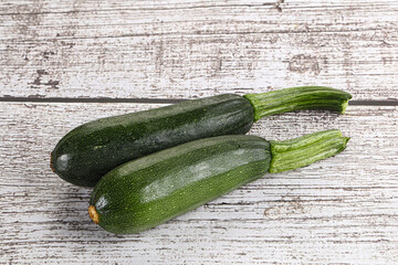 Sliced raw young green zucchini