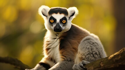 Obraz premium A breathtaking shot of a Lemur his natural habitat, showcasing his majestic beauty and strength.