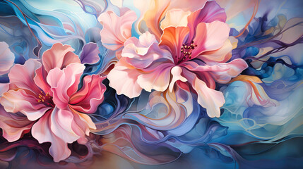 Dive into the waves of abstract floral seas