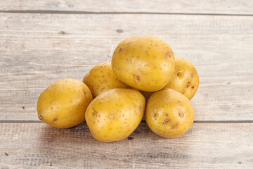 Raw young baby potato heap