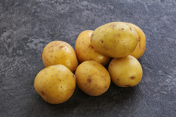Raw small organic baby potato