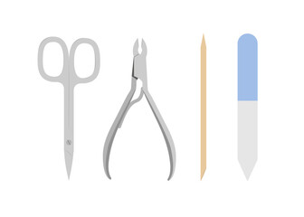Manicure set flat vector illustration