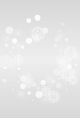 White Snow Vector Grey Background. Winter