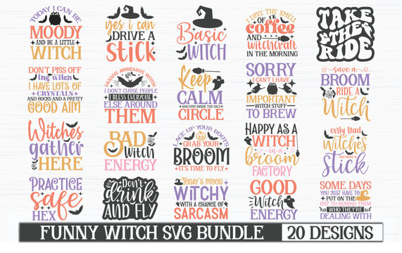 Funny Witch Quotes Bundle, Halloween SVG Bundle,
