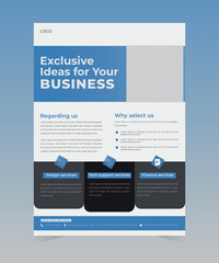 Modern minimalist business flyer template design.