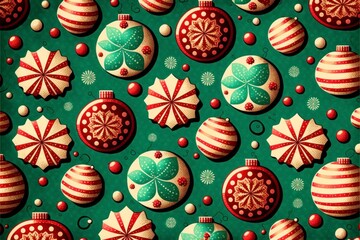 seamless pattern for Christmas, vintage cartoonist illustrations
