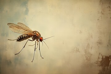 forma graficzna przedstawiajaca komara i komara zainfekowanego - obrazy, fototapety, plakaty