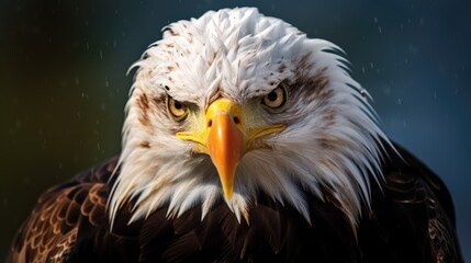 Obraz premium A breathtaking shot of a Bald Eagle his natural habitat, showcasing his majestic beauty and strength.