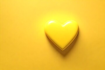 Heart in yellow color with yellow unique background
