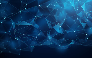 Obraz premium Abstract plexus blue geometrical shapes connection