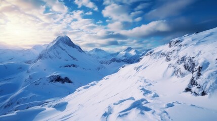 Fototapeta na wymiar Winter Landscape - Snow Mountain Cliff