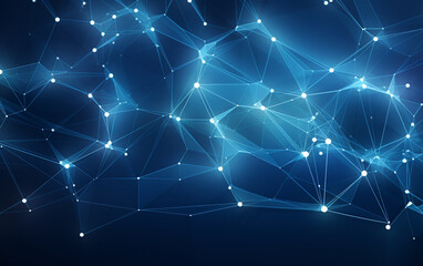 Obraz premium Abstract plexus blue geometrical shapes connection