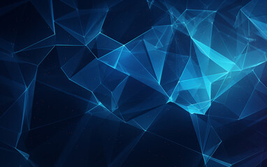 Abstract plexus blue geometrical shapes connection