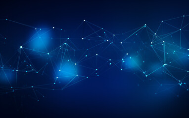 Abstract plexus blue geometrical shapes connection