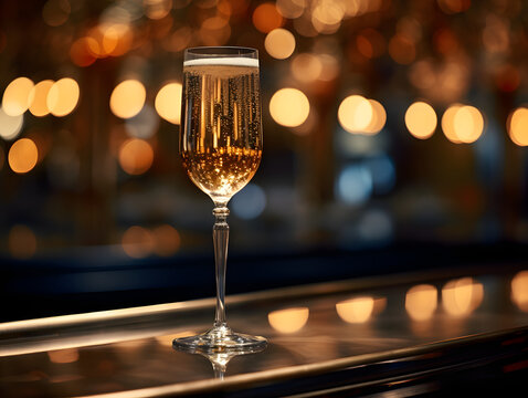 Beautiful Champagne Cocktail In Vintage Glass